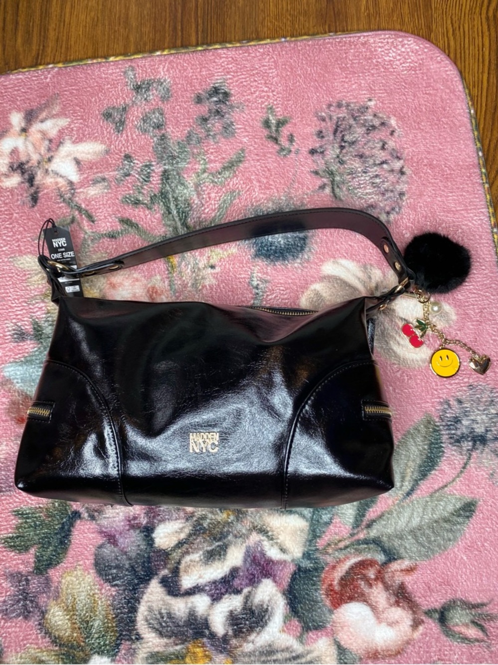 🌷 Madden NYC 🌷 Black Shoulder Bag with Charms NWT